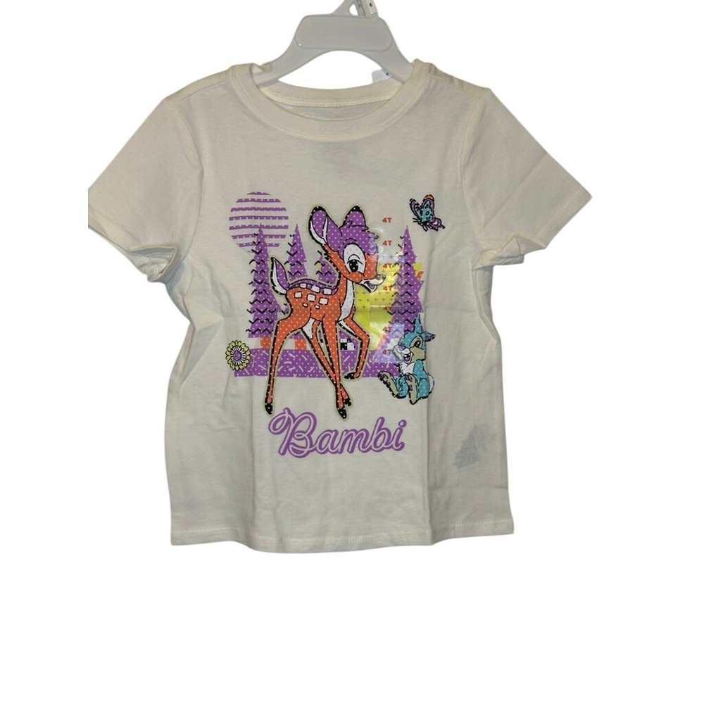 Old Navy Disney Bambi Graphic T-Shirt Kids Size 4T‎ Cute Thumper Butterfly